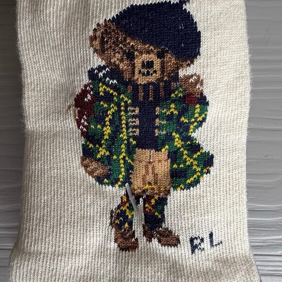 Polo Ralph Lauren Girl's Socks Polo Bear Set of 3 pairs 10-13 shoes / 4-6x socks - Picture 3 of 7